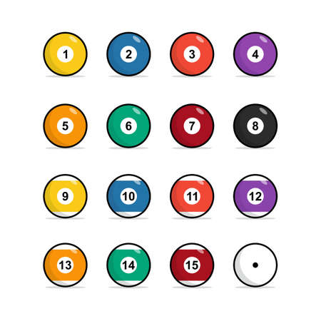 Billiard Ball Set Icon Design Template Elementsのイラスト素材