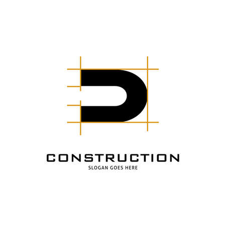 Initial Letter D Architecture Icon Vector Logo Template Illustration Designのイラスト素材