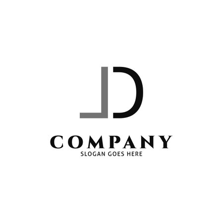 Initial Letter JD Icon Vector Logo Template Illustration Designのイラスト素材