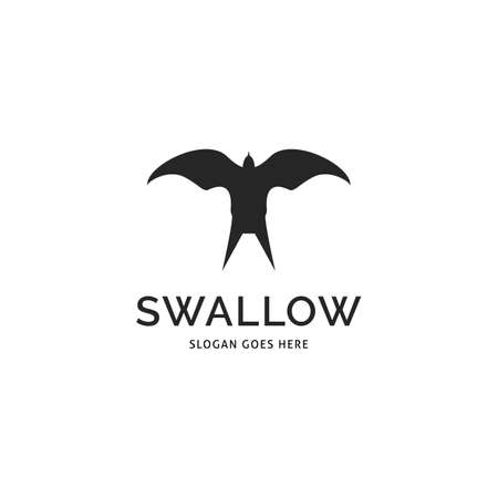 Swallow Bird Icon Vector Logo Template Illustration Designのイラスト素材