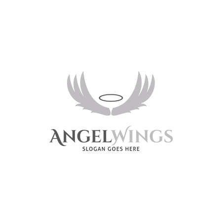 Angel Wings Icon Vector Logo Template Illustration Designのイラスト素材