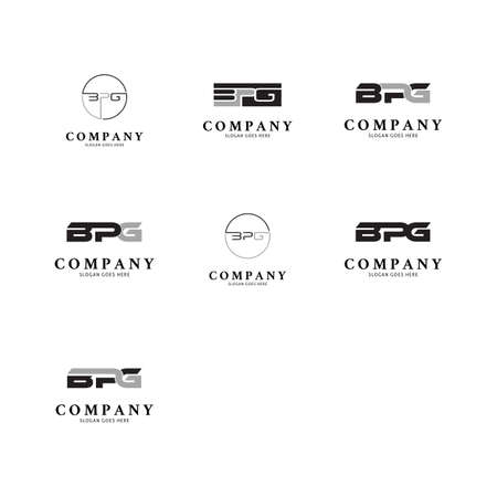 Set of Initial Letter BPG Icon Vector Logo Template Illustration Designのイラスト素材