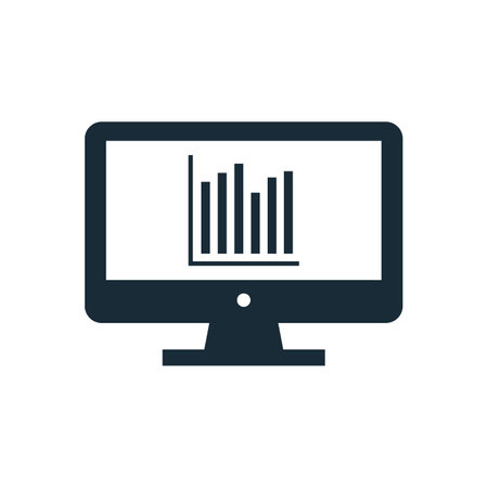 Monitor, LCD, LED Finance Diagram Icon Design Template Elementsのイラスト素材
