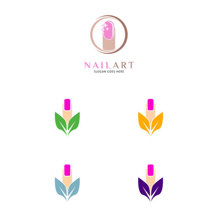 Set of Nail Art Icon Vector Logo Template Illustration Designのイラスト素材