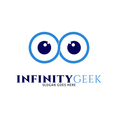 Infinity Geek Icon Vector Logo Template Illustration Designのイラスト素材