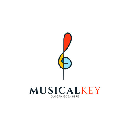 Musical Key Icon Vector Logo Template Illustration Designのイラスト素材