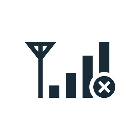 No Mobile Signal Bar Icon Design Template Elementsのイラスト素材