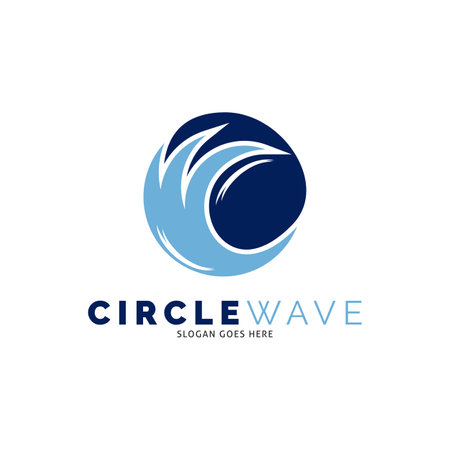 Circle Wave Icon Vector Logo Template Illustration Designのイラスト素材