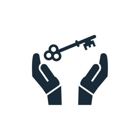 Hand and Key Icon Design Template Elementsのイラスト素材