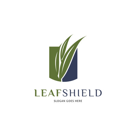 Leaf Shield Icon Vector Logo Template Illustration Designのイラスト素材