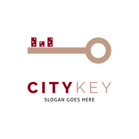 City Key Icon Vector Logo Template Illustration Designのイラスト素材