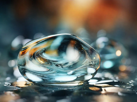 Water drops on a wet glass surfaceの素材