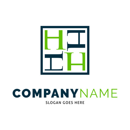 Initial Letter HHHH Icon Logo Design Templateのイラスト素材