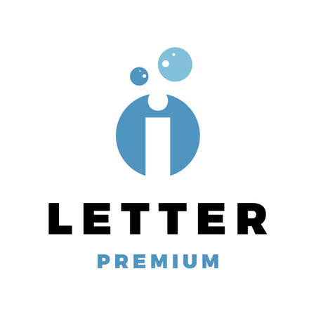 Initial Letter I Water Bubble Icon Vector Logo Template Illustration Designのイラスト素材