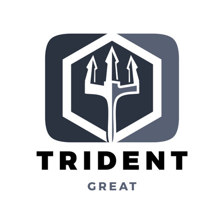 Trident Icon Logo Design Templateのイラスト素材