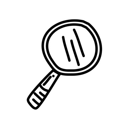 Magnifying Glass Icon Doodle Illustrationのイラスト素材