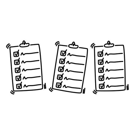 Clipboard Icon Doodle Illustrationのイラスト素材
