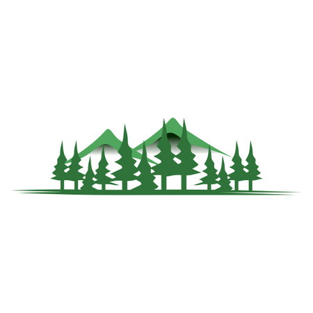 pine tree icon logo design templateのイラスト素材