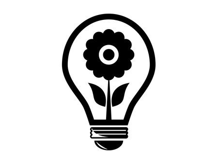 Flower in Bulb Icon Vector Illustration Design