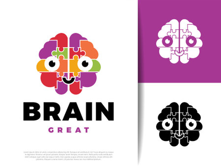 Brain Puzzle Icon Illustration Designのイラスト素材