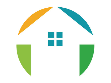 Vector illustration of a global house icon with an earth sphere symbol, ideal for real estate, international housing, eco homes, global property, and worldwide residential concepts.のイラスト素材