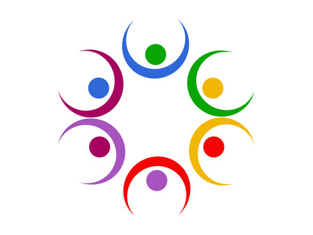 Minimalist group people icon representing teamwork, community, and unity. Perfect for business, social network, and collaboration concepts in web, app, or infographic design.のイラスト素材