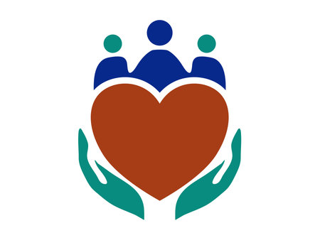 A minimalist caring people group icon showing unity, love, and teamwork. Perfect for community, social care, charity, friendship, and humanity themed projects. Editable vector and scalable design.のイラスト素材