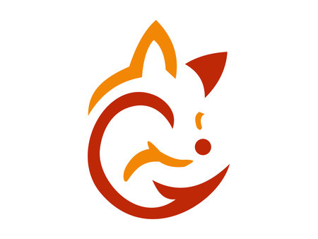 A clean and modern minimalist fox icon created with sharp lines and balanced geometry. This versatile vector is ideal for digital artworks, illustrations, and various creative visual projects.のイラスト素材