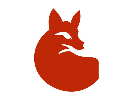 A clean and modern minimalist fox icon created with sharp lines and balanced geometry. This versatile vector is ideal for digital artworks, illustrations, and various creative visual projects.のイラスト素材
