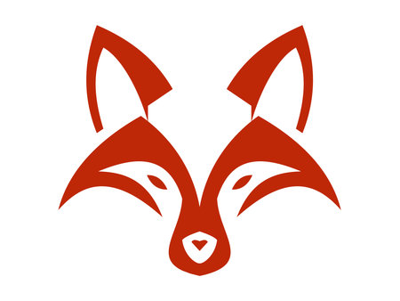 A clean and modern minimalist fox icon created with sharp lines and balanced geometry. This versatile vector is ideal for digital artworks, illustrations, and various creative visual projects.のイラスト素材
