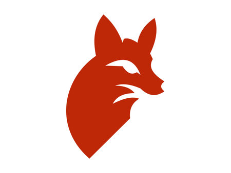 A clean and modern minimalist fox icon created with sharp lines and balanced geometry. This versatile vector is ideal for digital artworks, illustrations, and various creative visual projects.のイラスト素材