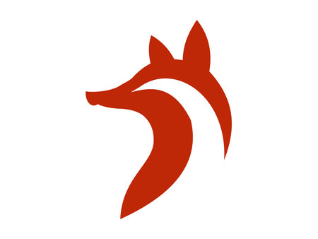 A clean and modern minimalist fox icon created with sharp lines and balanced geometry. This versatile vector is ideal for digital artworks, illustrations, and various creative visual projects.のイラスト素材