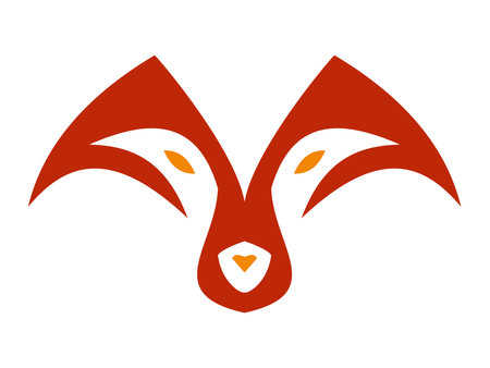 A clean and modern minimalist fox icon created with sharp lines and balanced geometry. This versatile vector is ideal for digital artworks, illustrations, and various creative visual projects.のイラスト素材