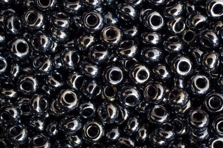 Leaden-colored beads macro backgroundの写真素材