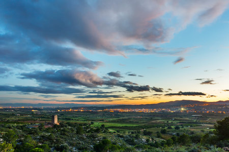 Three spanish villages on sunset, region of Valencia