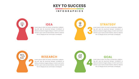 Key to Success. Keyhole concept infographic.のイラスト素材