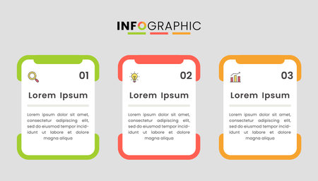 Three step business infographic templateのイラスト素材