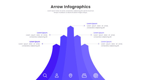 Five arrows infographic elements template design. Vector Infographicのイラスト素材