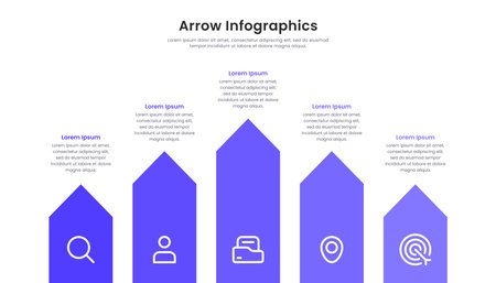 Five arrows infographic elements template design. Vector Infographicのイラスト素材