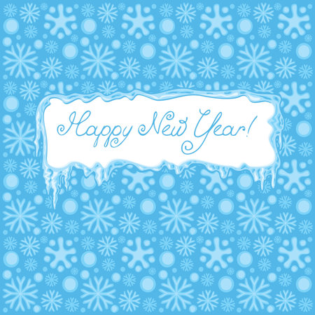 snowy background and Happy New Year のイラスト素材