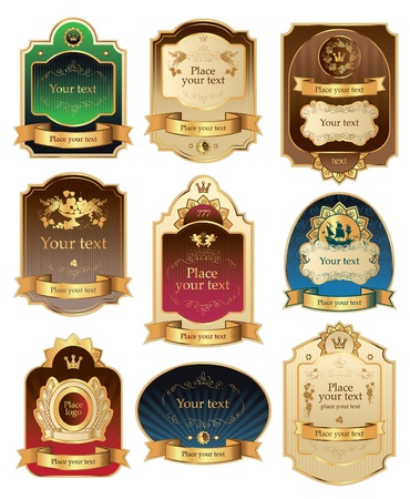 vector set framed labels のイラスト素材