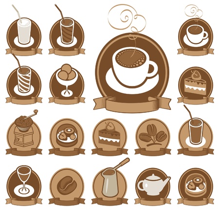 set of icons for coffee shop のイラスト素材