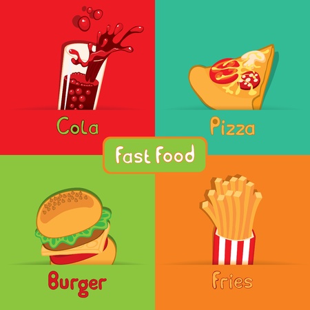 fast food from the four food のイラスト素材
