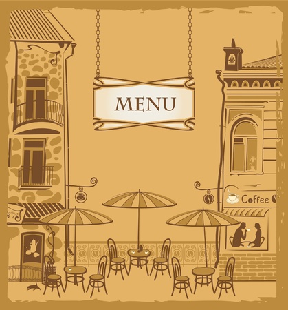 Cover with the urban cafe menu のイラスト素材