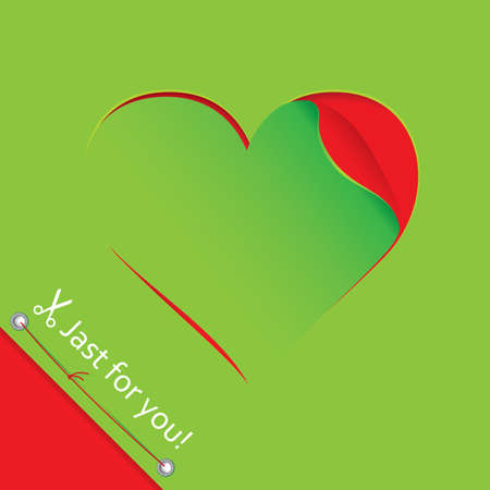 card for cutting out the heart to the Valentine's Day のイラスト素材