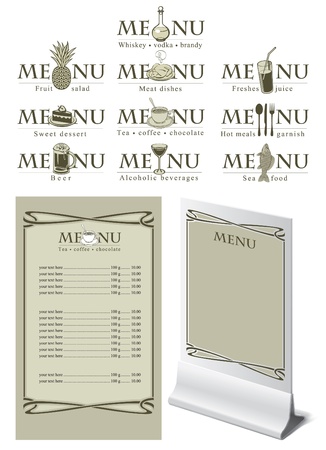 menu on the bar for different dishes のイラスト素材