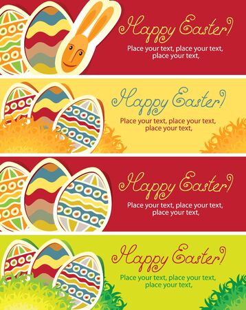 four banners for Easter holiday のイラスト素材