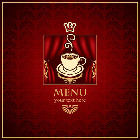 menu with cup of coffee with scenes のイラスト素材