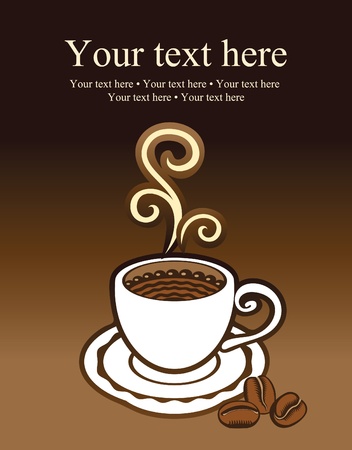 cup of coffee and grains のイラスト素材