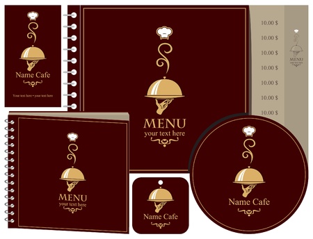 set of elements for design of restaurant のイラスト素材
